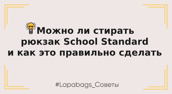 Можно ли стирать рюкзак School Standard и как это правильно сделать